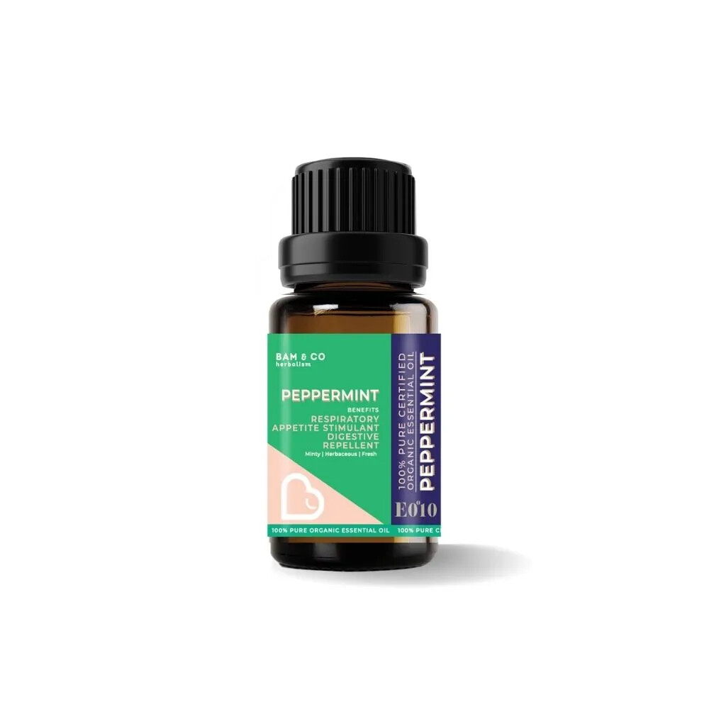 BAM & CO. PEPPERMINT CERTIFIED PURE ORGANIC ESSENTIAL OIL (5ML/10ML)