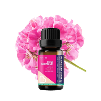 BAM & CO. ROSE GERANIUM CERTIFIED PURE ORGANIC ESSENTIAL OIL (5ML/10ML)