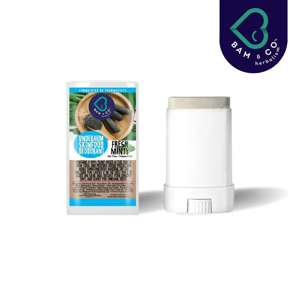 BAM & CO. 100% NATURAL FRESH MINTY DEODORANT 15ML